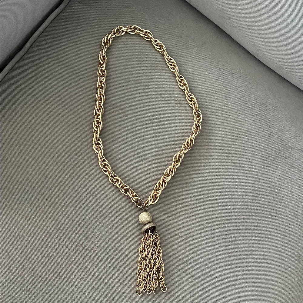 Elegant Thick Gold Chain Necklace with Tassel